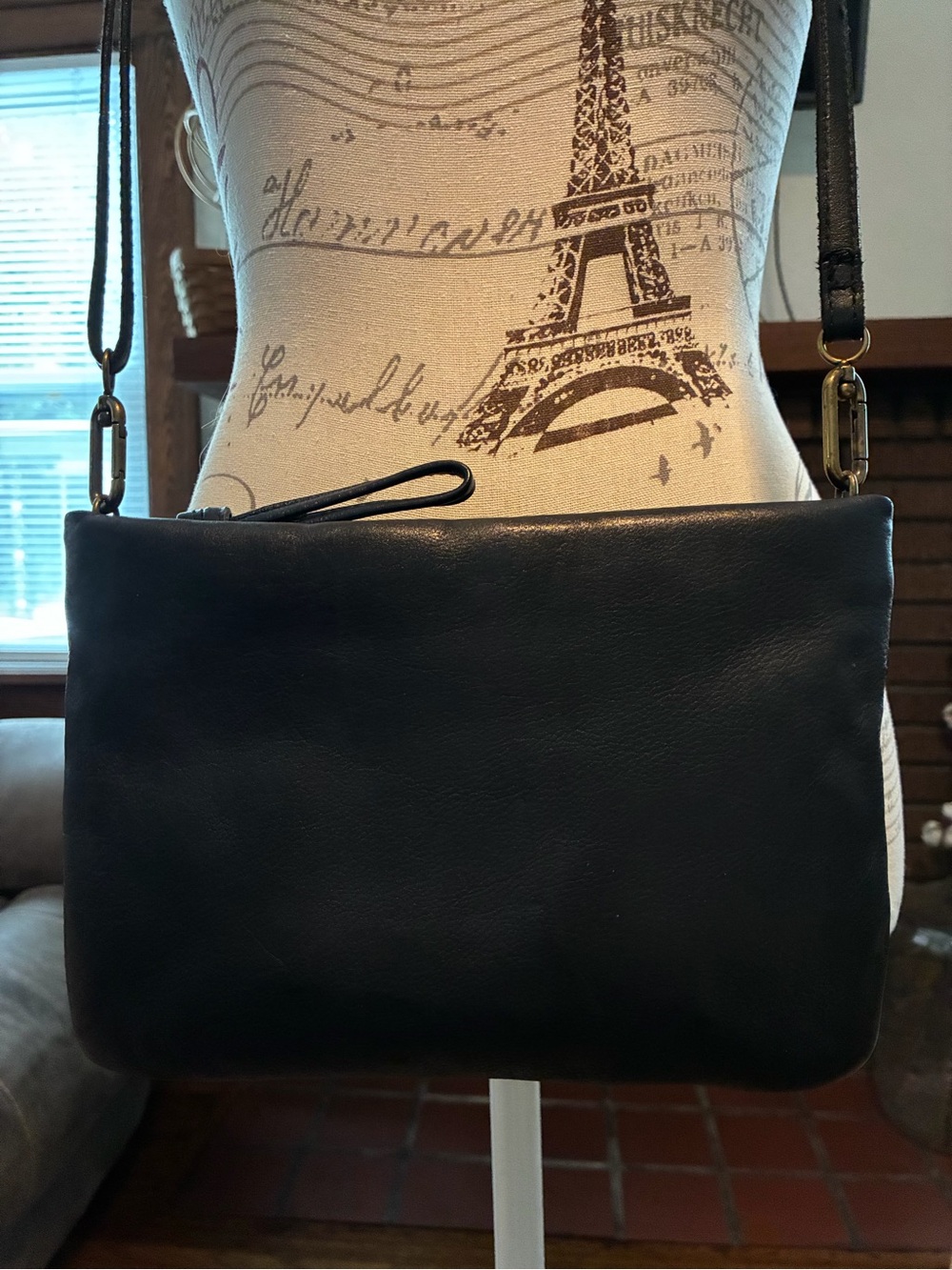 Madewell “The Puffer” Black Leather Crossbody
